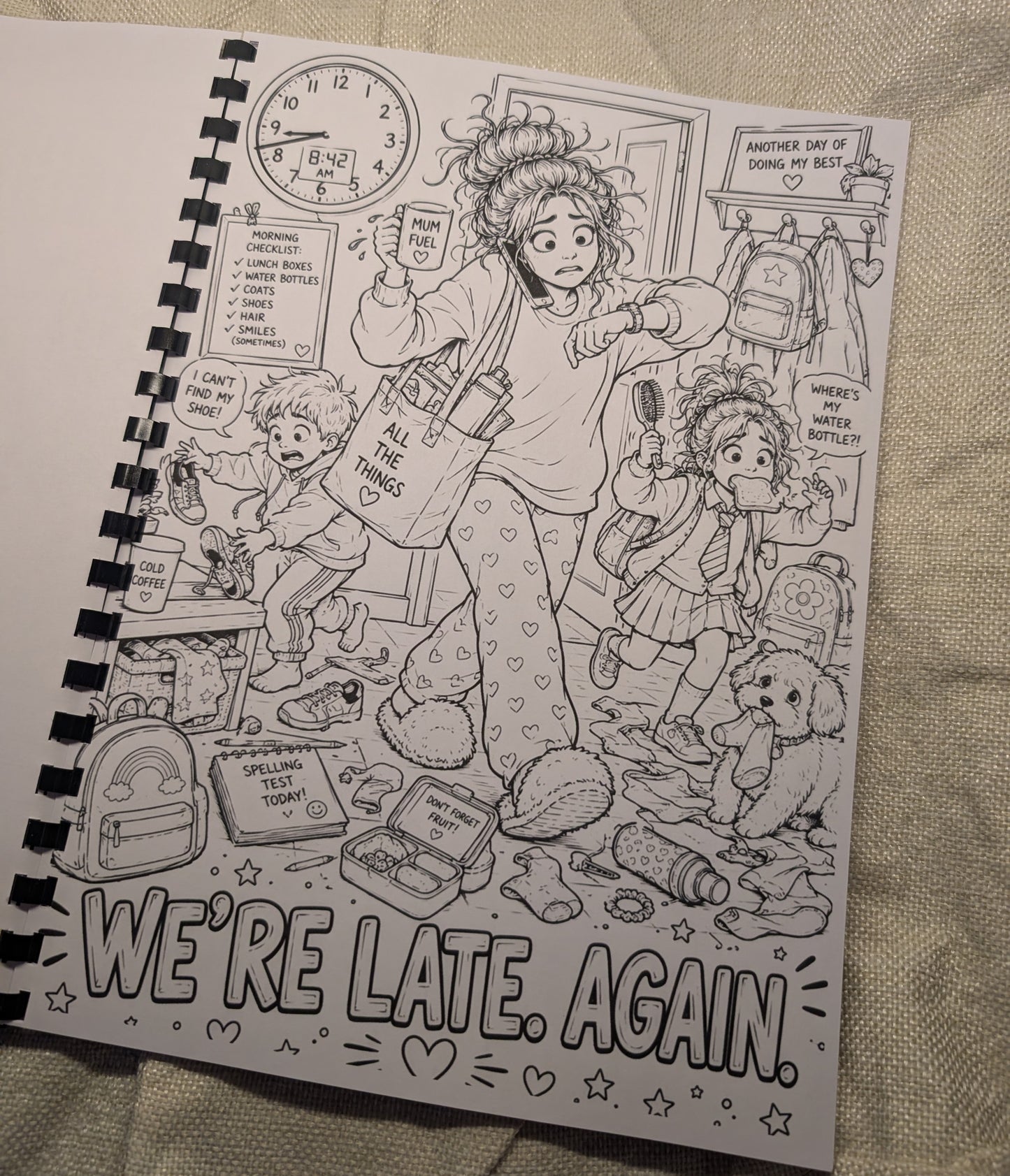 Mum’s Chaos Colouring Book – A4 Printed Funny Mum Life Colouring Book