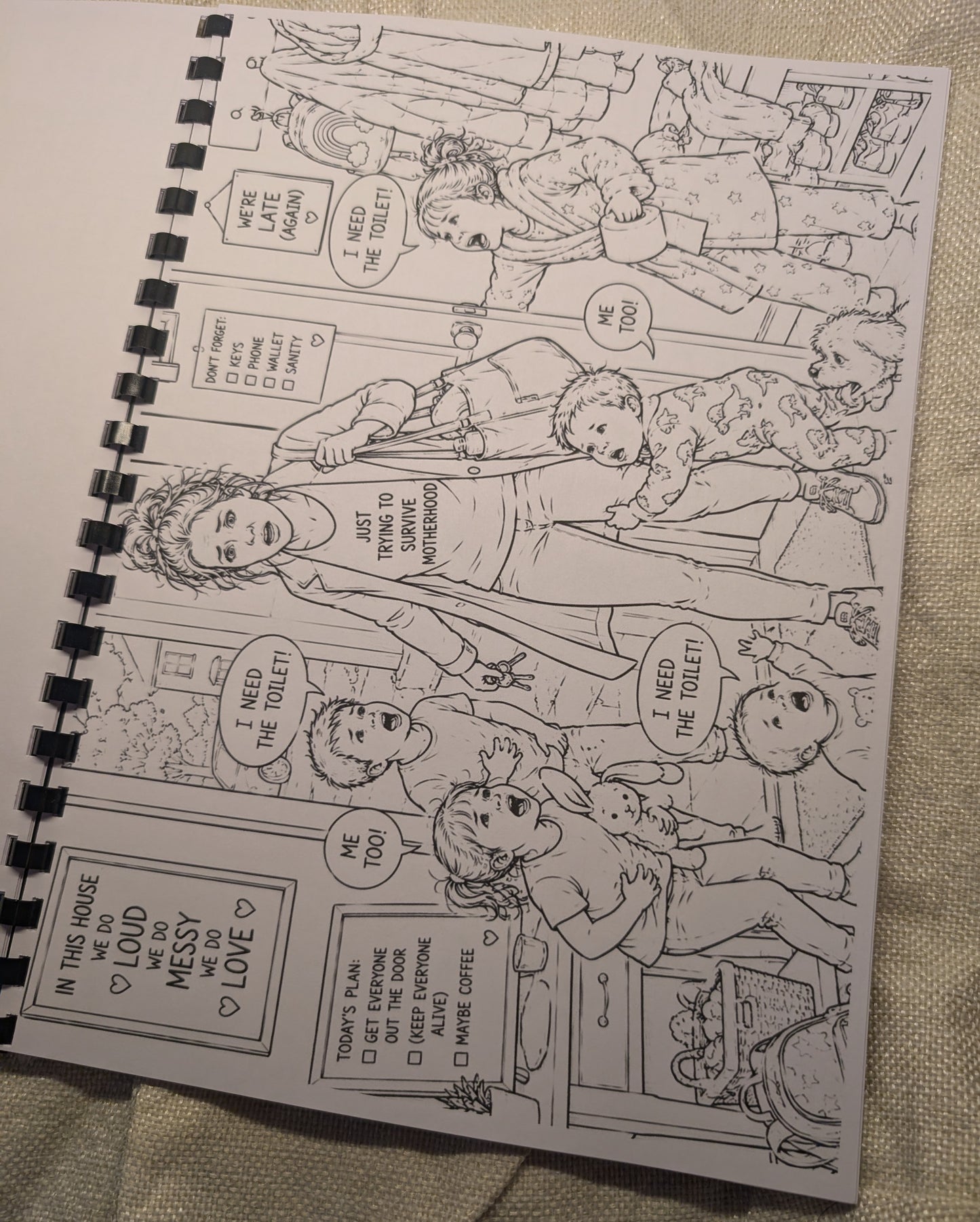 Mum’s Chaos Colouring Book – A4 Printed Funny Mum Life Colouring Book