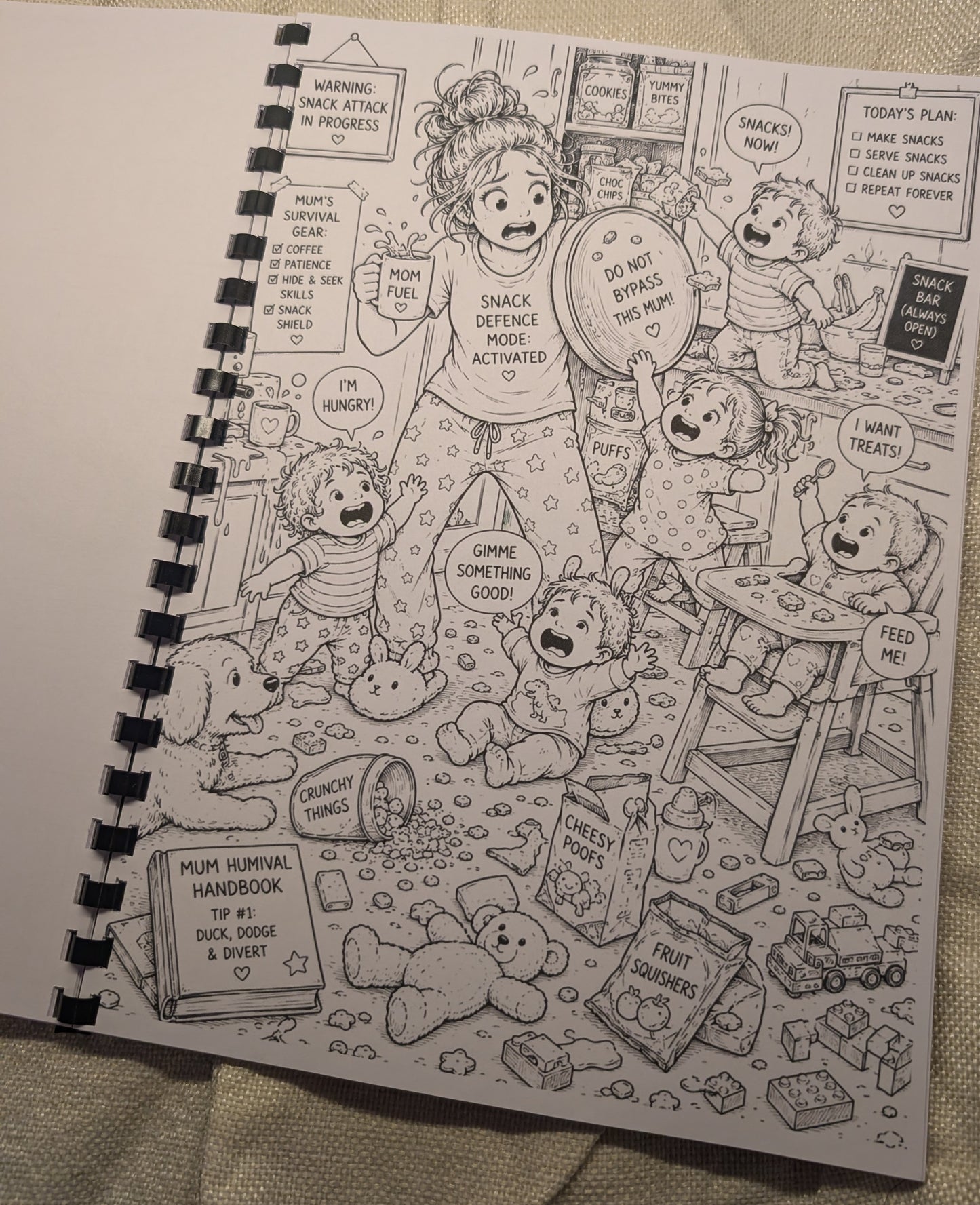 Mum’s Chaos Colouring Book – A4 Printed Funny Mum Life Colouring Book