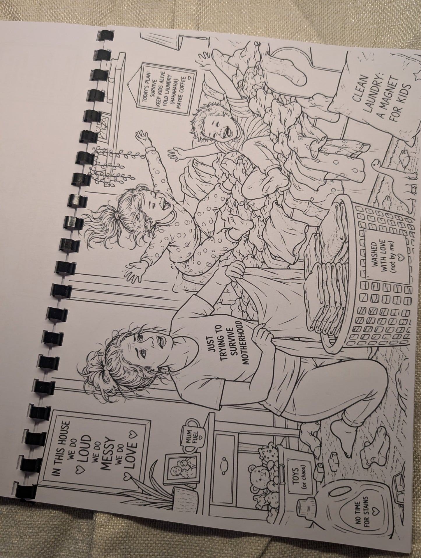 Mum’s Chaos Colouring Book – A4 Printed Funny Mum Life Colouring Book