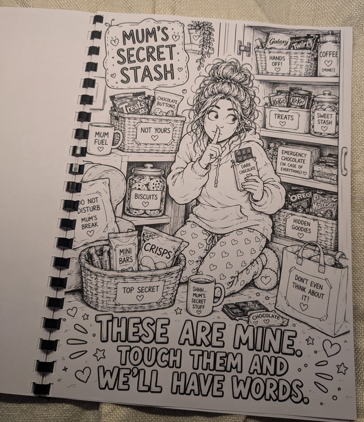 Mum’s Chaos Colouring Book – A4 Printed Funny Mum Life Colouring Book