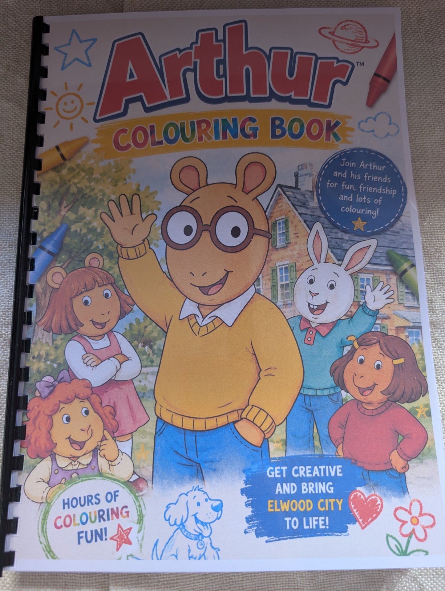 Arthur Inspired Colouring Book | 90s TV Nostalgia | Physical Colouring Book