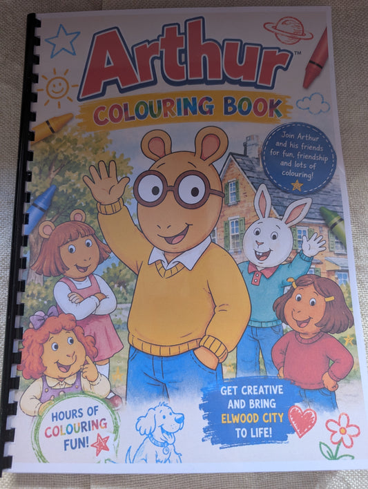 Arthur Inspired Colouring Book | 90s TV Nostalgia | Physical Colouring Book