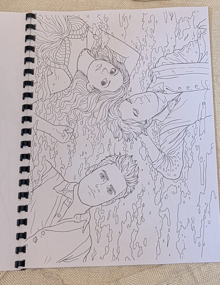 The Vampire Diaries colouring book supernatural scene