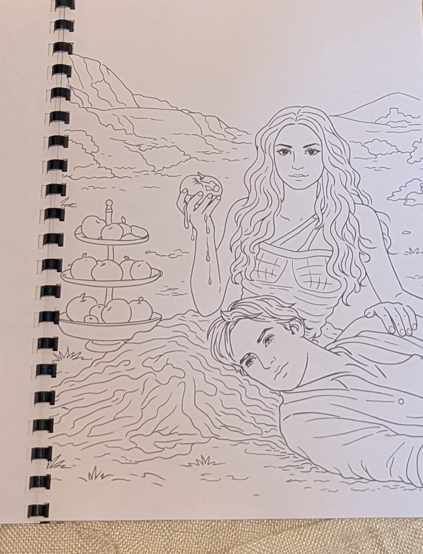 The Vampire Diaries colouring book dramatic scene
