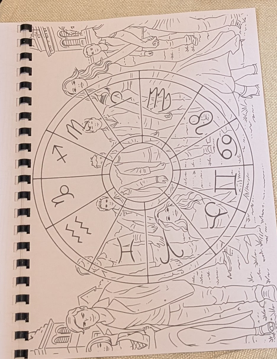 The Vampire Diaries colouring book zodiac themed group page