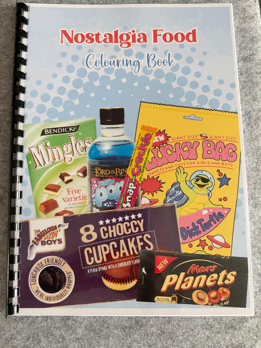 Nostalgia Food Colouring Book | Retro Snacks & Childhood Treats Colouring Book | A4 Colouring Book