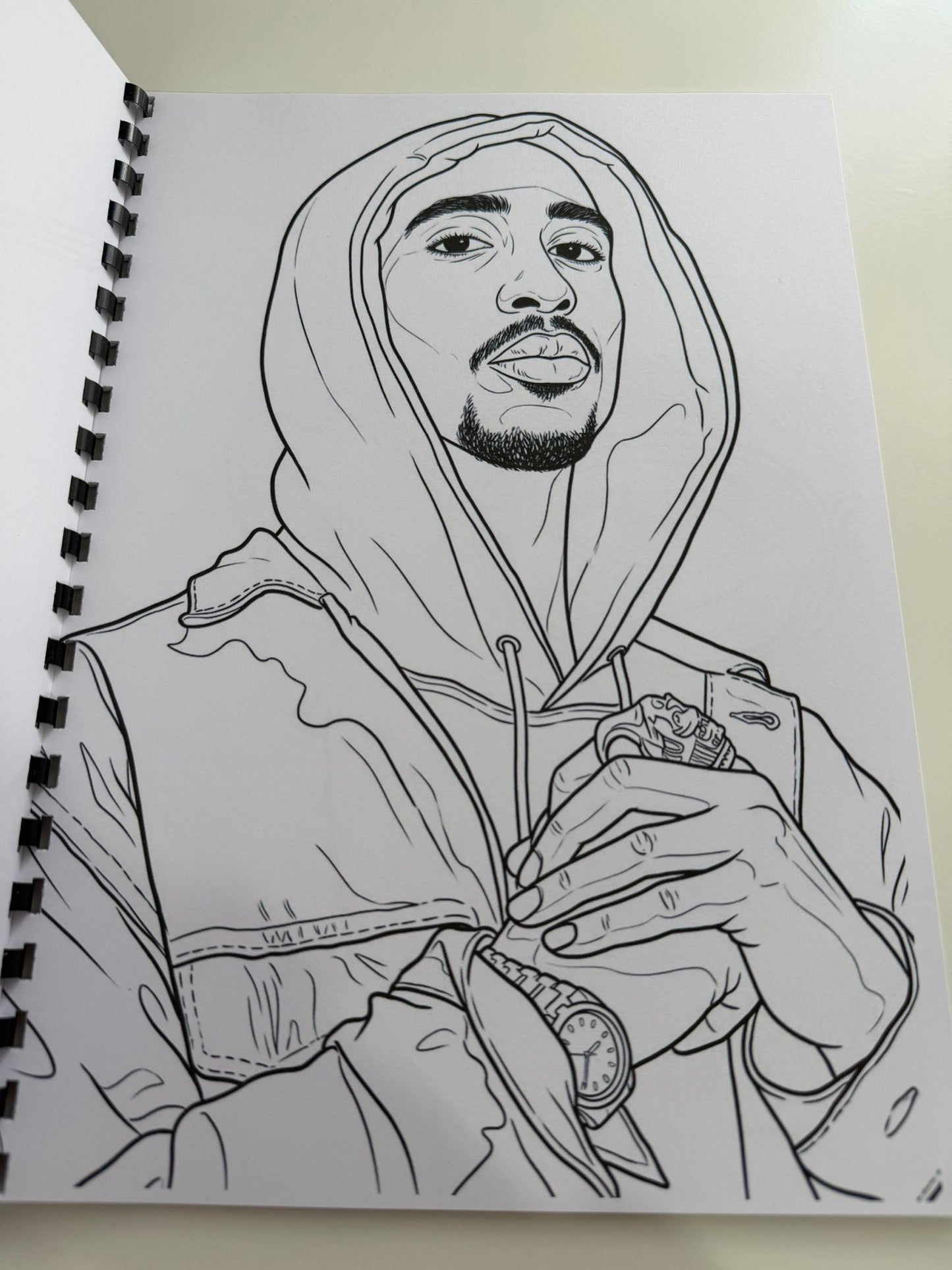 Tupac Inspired Colouring Book | Rap Legend Colouring Book | Music Fan A4 Colouring Book