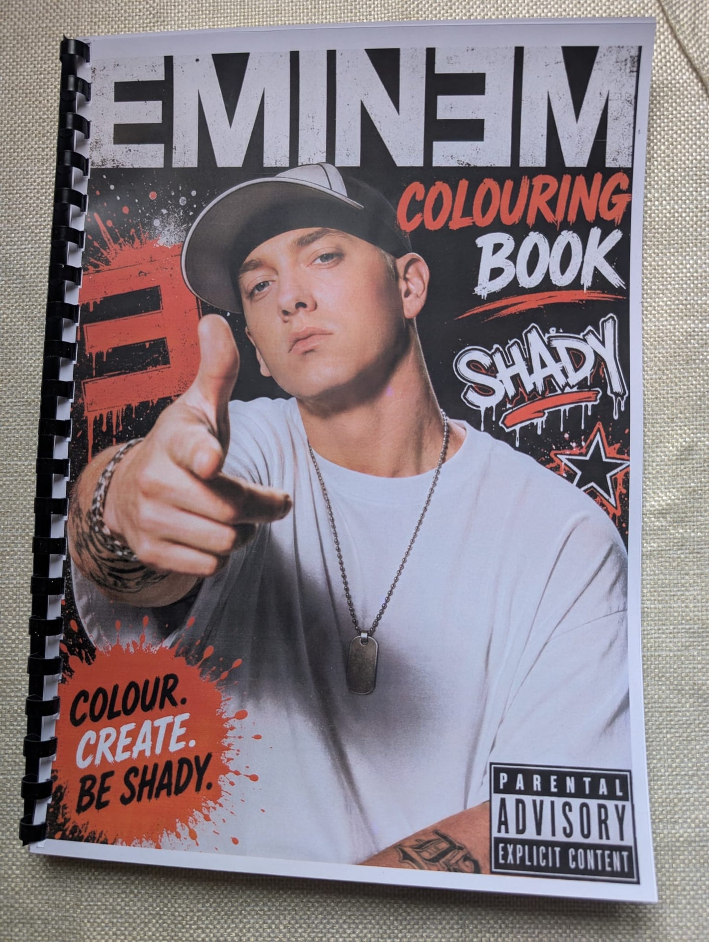 Eminem Inspired Colouring Book | Music Legend Colouring Book | A4 Fan Art Colouring Pages