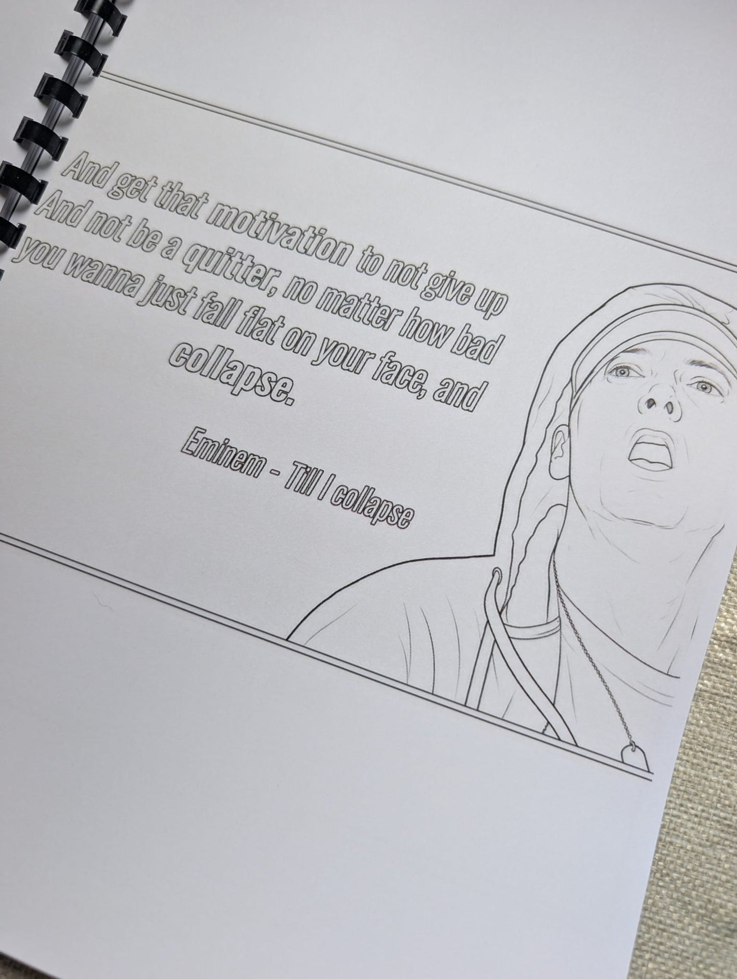 Eminem Inspired Colouring Book | Music Legend Colouring Book | A4 Fan Art Colouring Pages