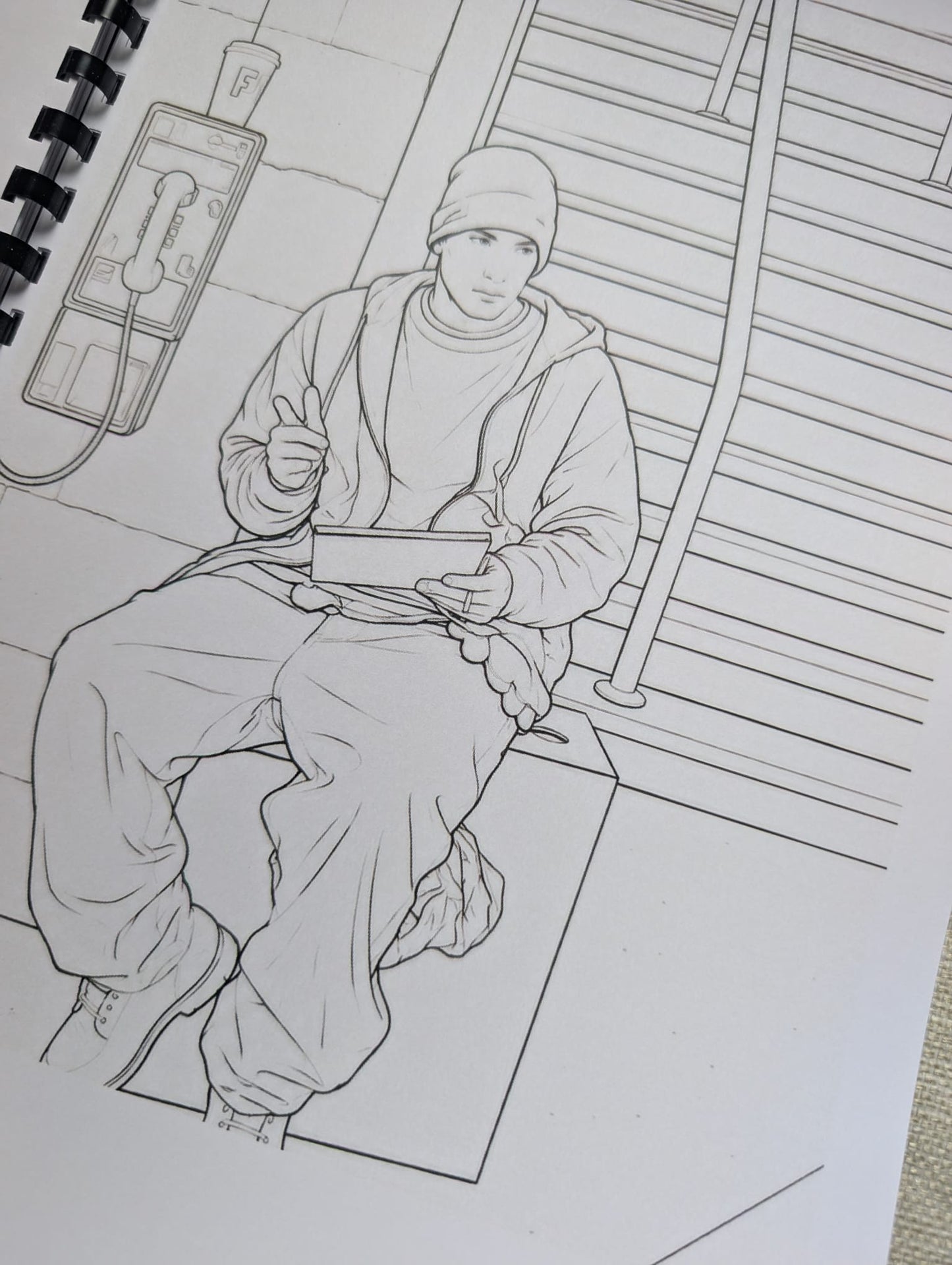 Eminem Inspired Colouring Book | Music Legend Colouring Book | A4 Fan Art Colouring Pages