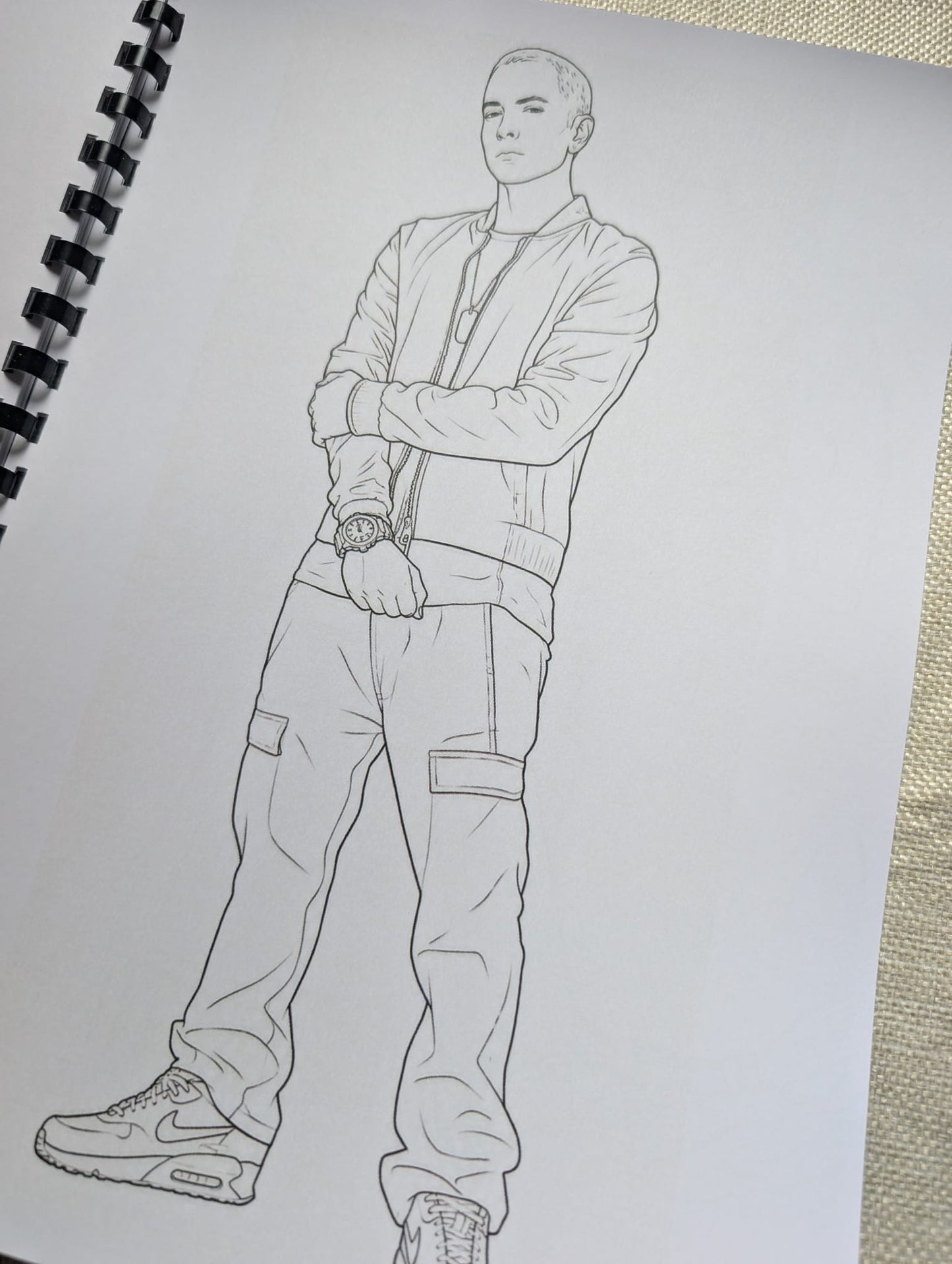 Eminem Inspired Colouring Book | Music Legend Colouring Book | A4 Fan Art Colouring Pages