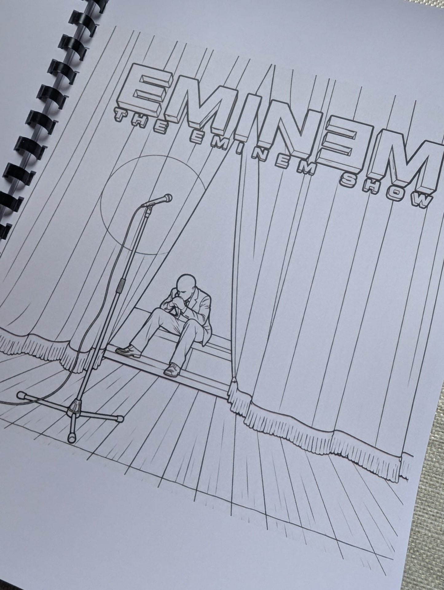 Eminem Inspired Colouring Book | Music Legend Colouring Book | A4 Fan Art Colouring Pages