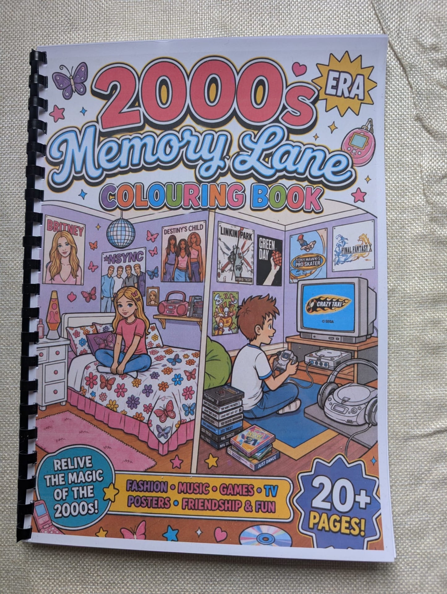 2000s Memory Lane Colouring Book | Nostalgia Colouring Book | Y2K Inspired A4 Colouring Book