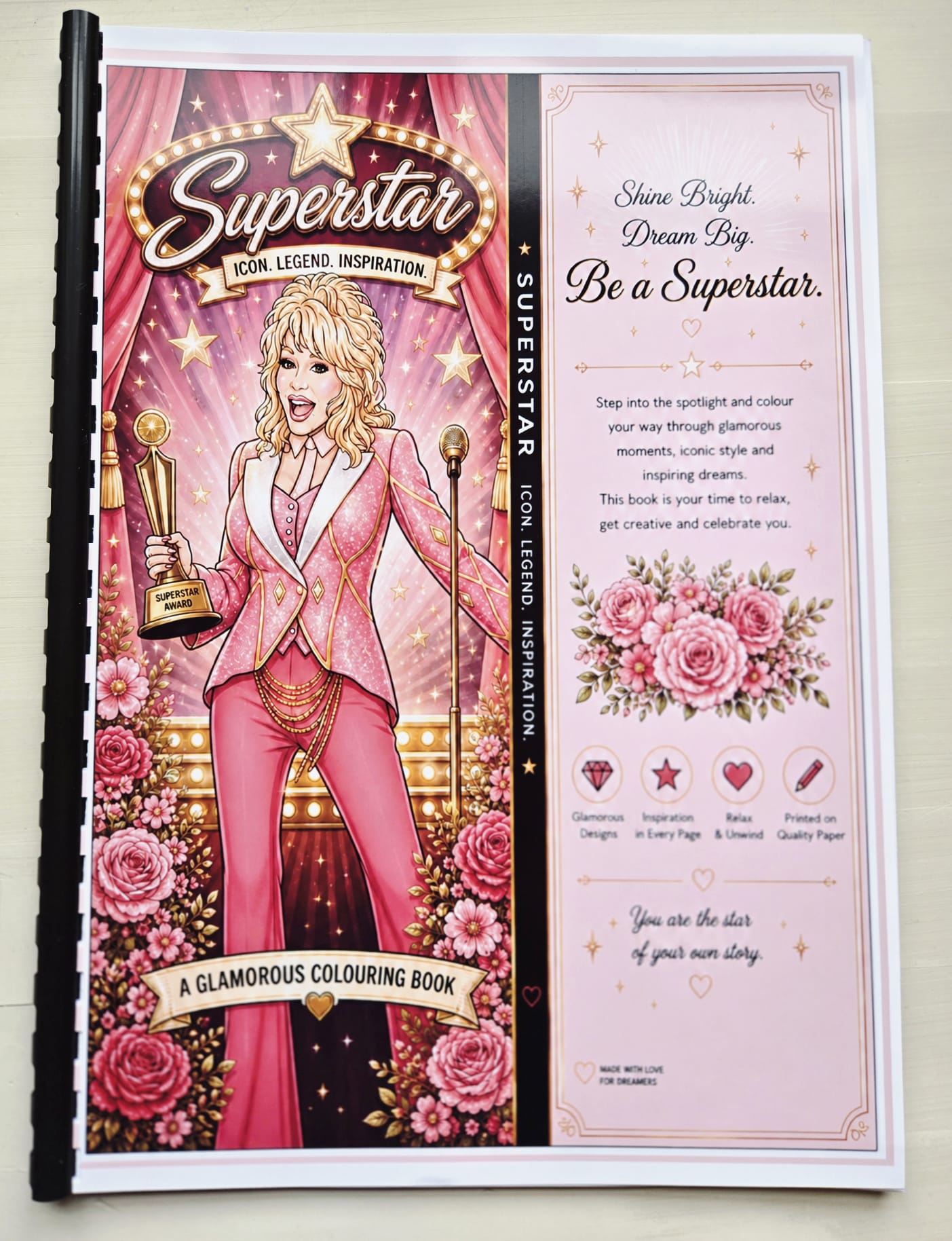 Dolly Parton Inspired Colouring Book