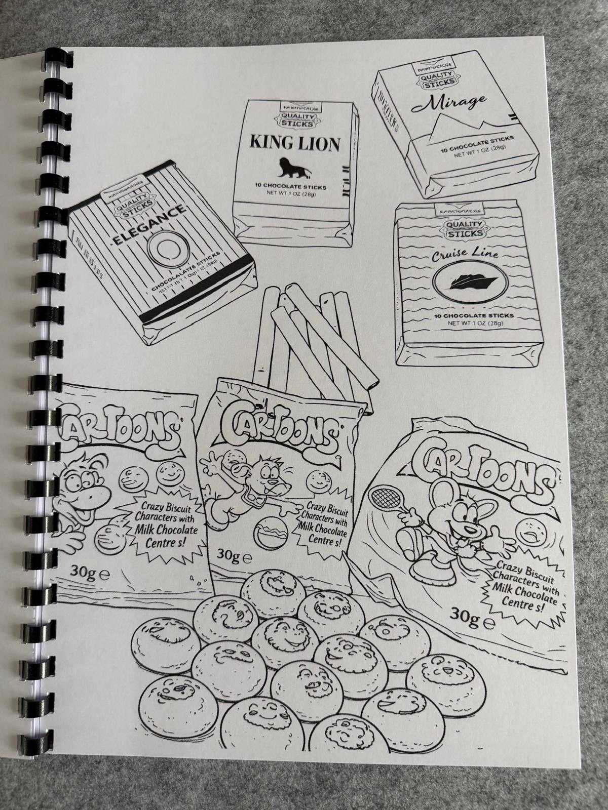 Nostalgia Food Colouring Book | Retro Snacks & Childhood Treats Colouring Book | A4 Colouring Book