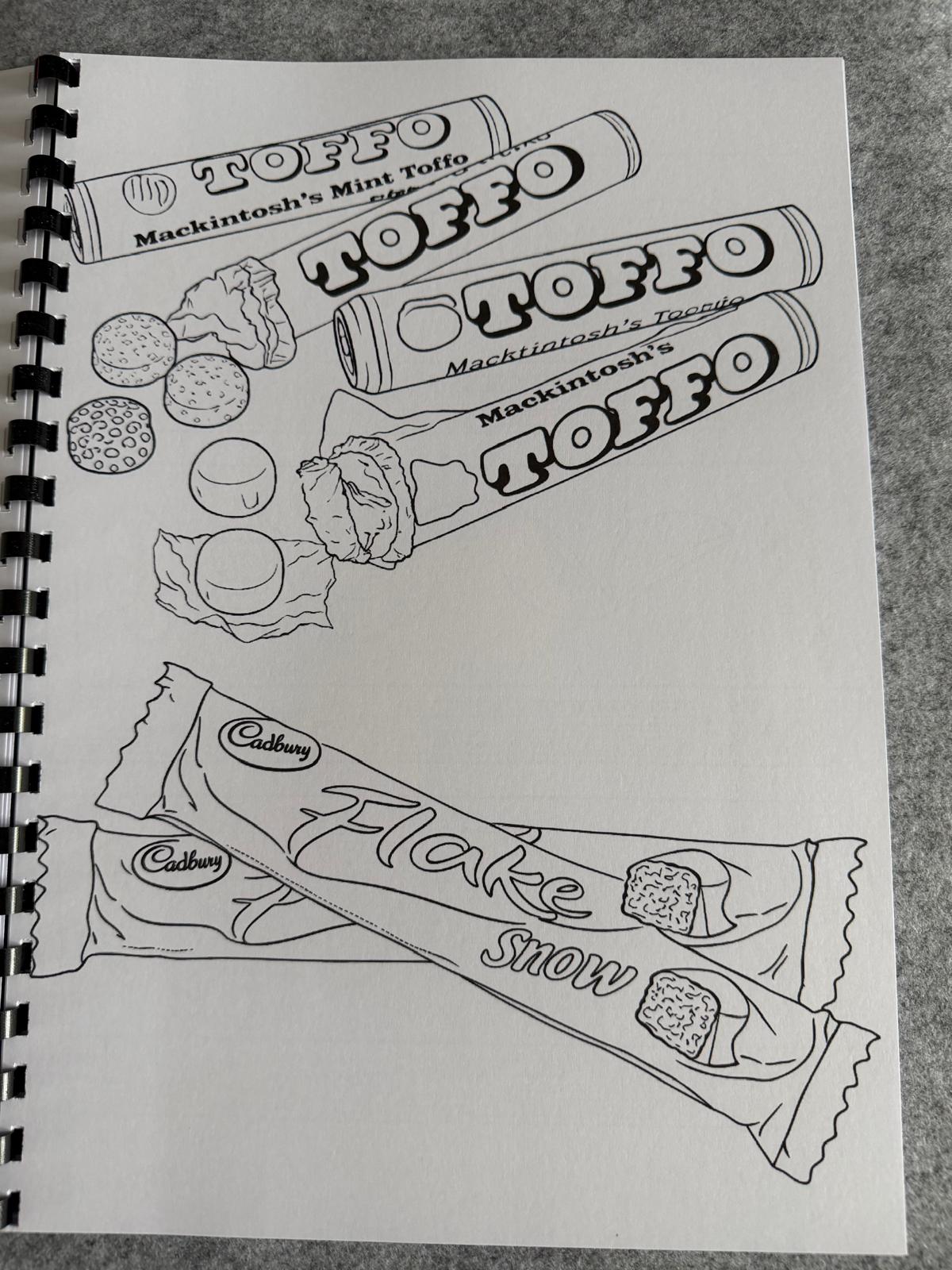 Nostalgia Food Colouring Book | Retro Snacks & Childhood Treats Colouring Book | A4 Colouring Book