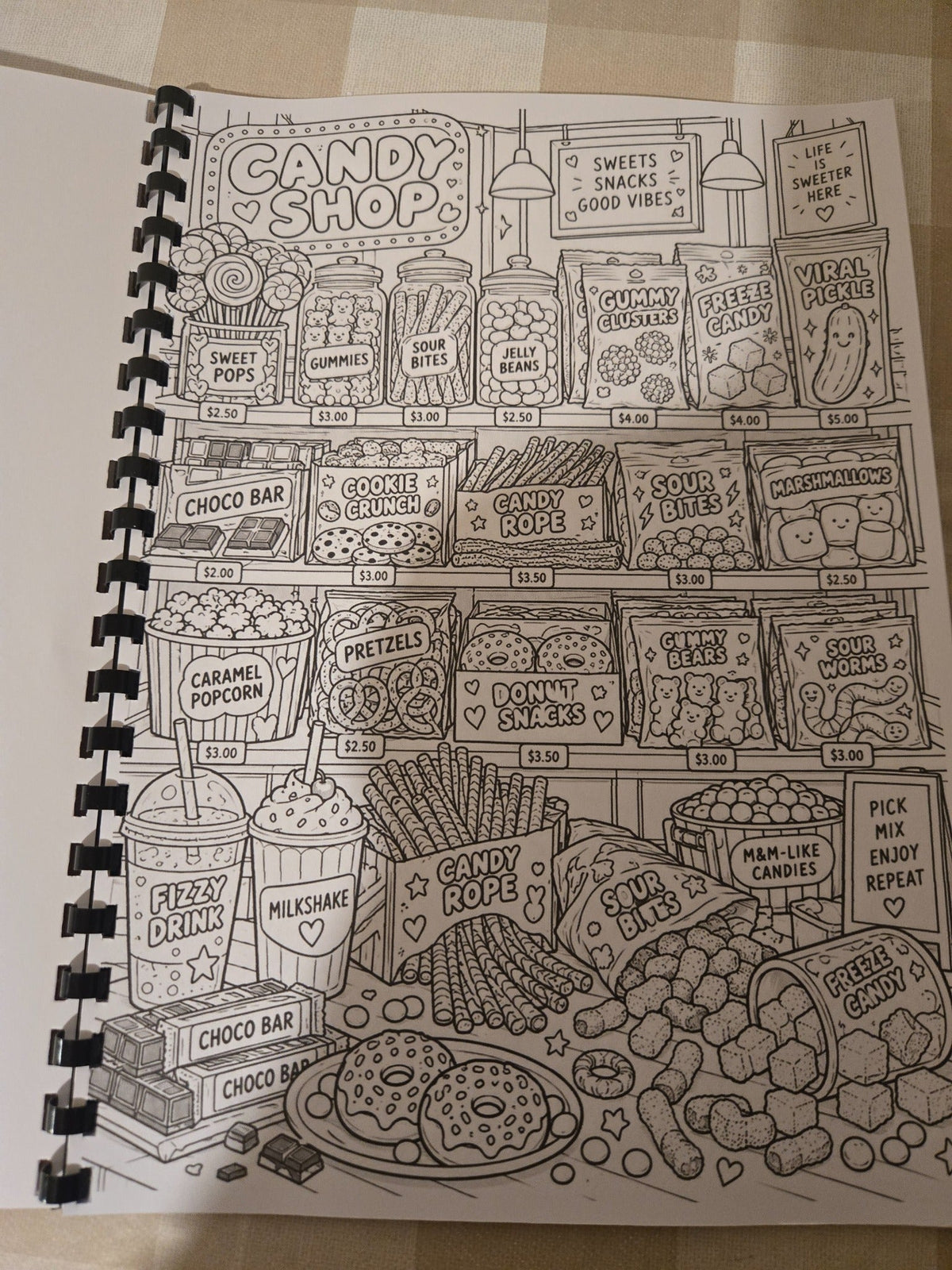 American Candy Colouring Book sample colouring page 1