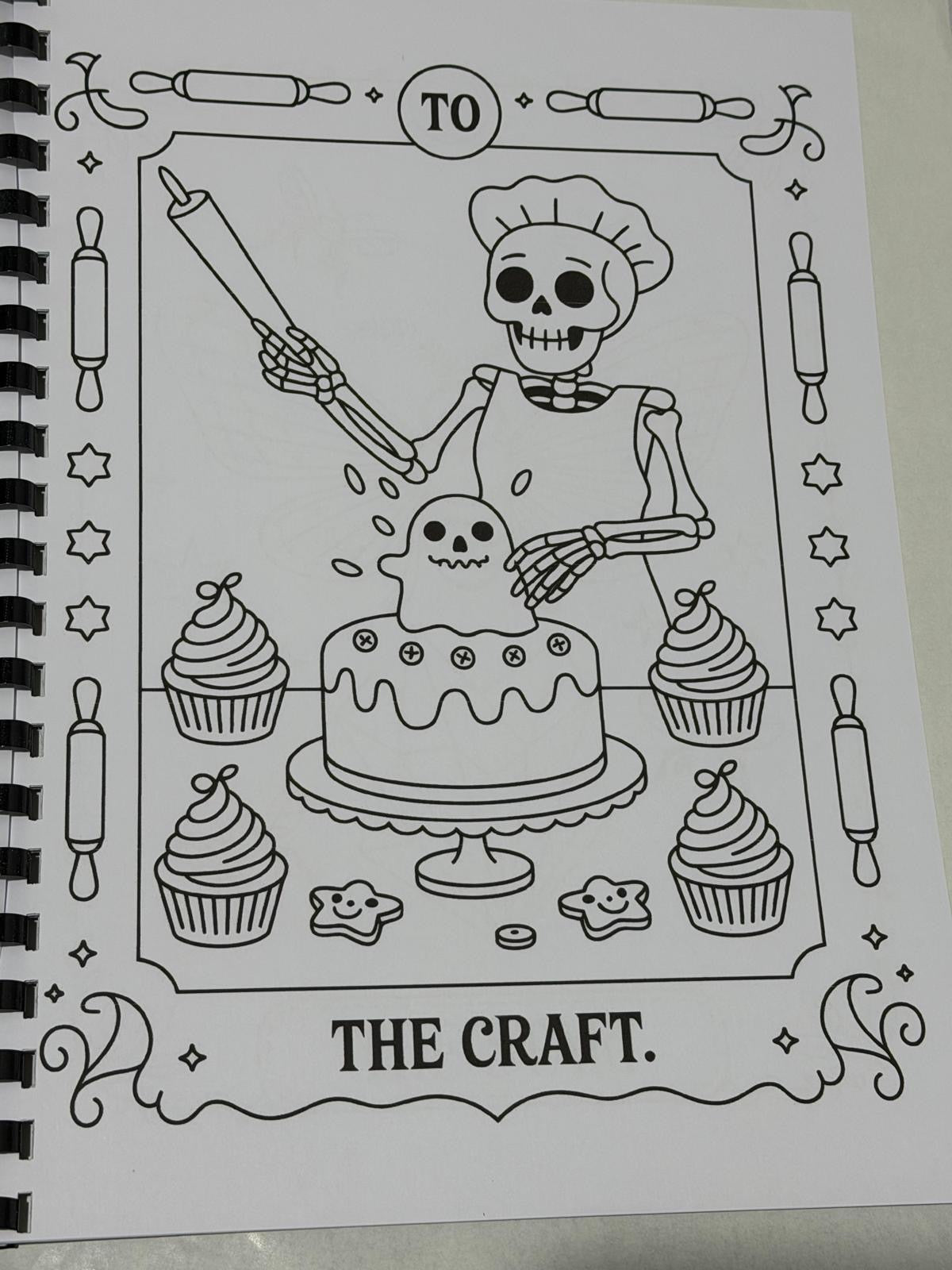 Spooky Cutie Tarot Card Colouring Book – A4 Adult Colouring Book