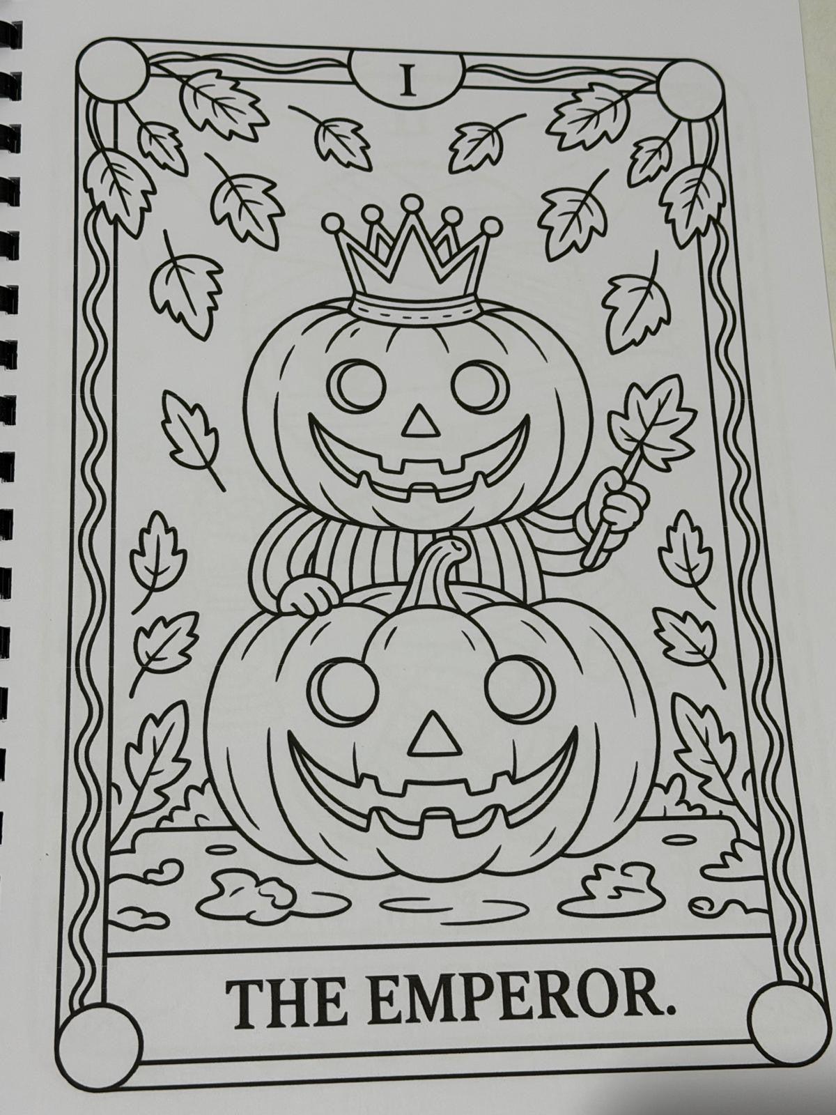 Spooky Cutie Tarot Card Colouring Book – A4 Adult Colouring Book