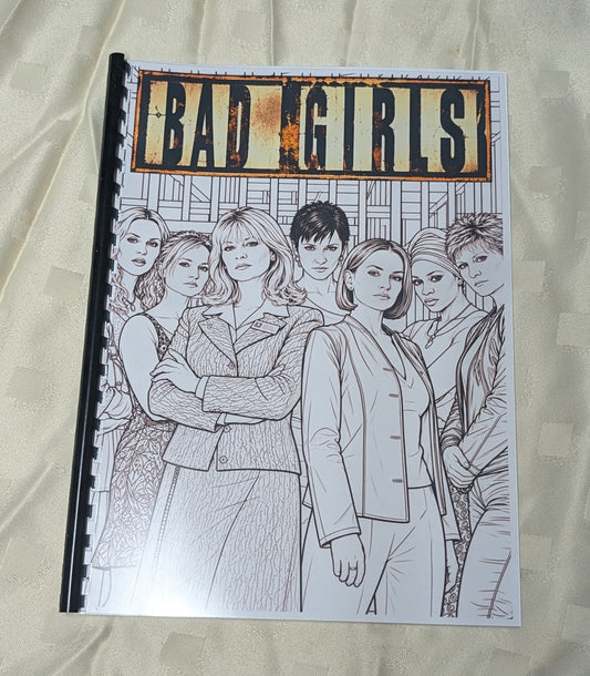 Bad Girls A4 adult colouring book cover