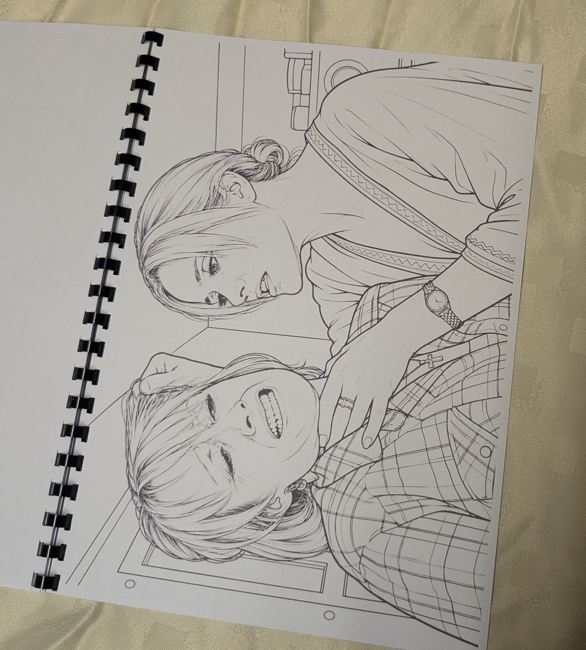 Bad Girls adult colouring book sample illustration