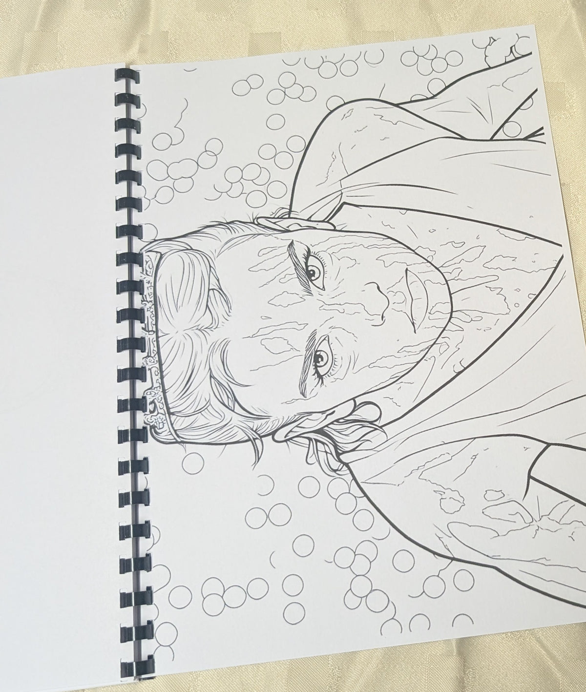 Carrie horror colouring book sample illustration