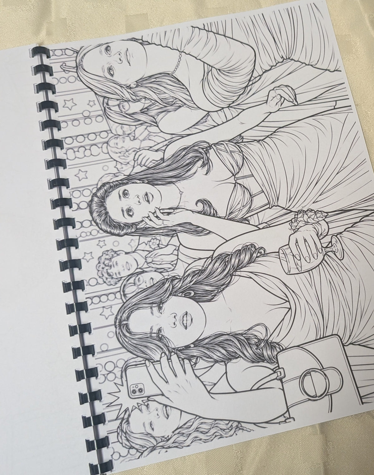 Carrie themed adult colouring book internal page