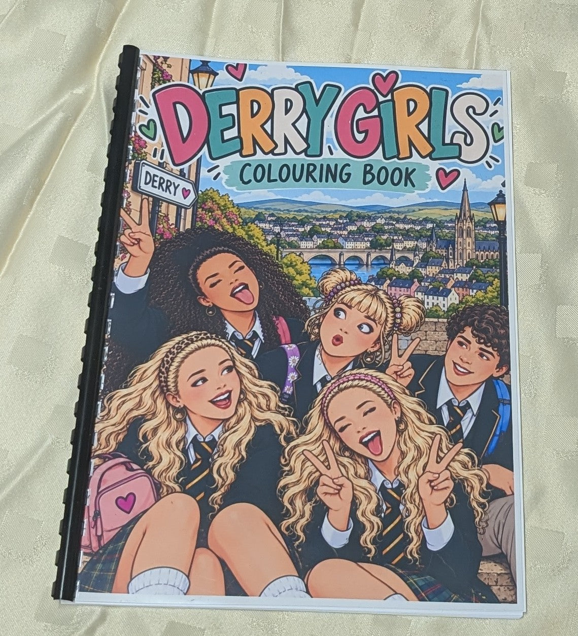 Derry Girls television comedy colouring book front cover