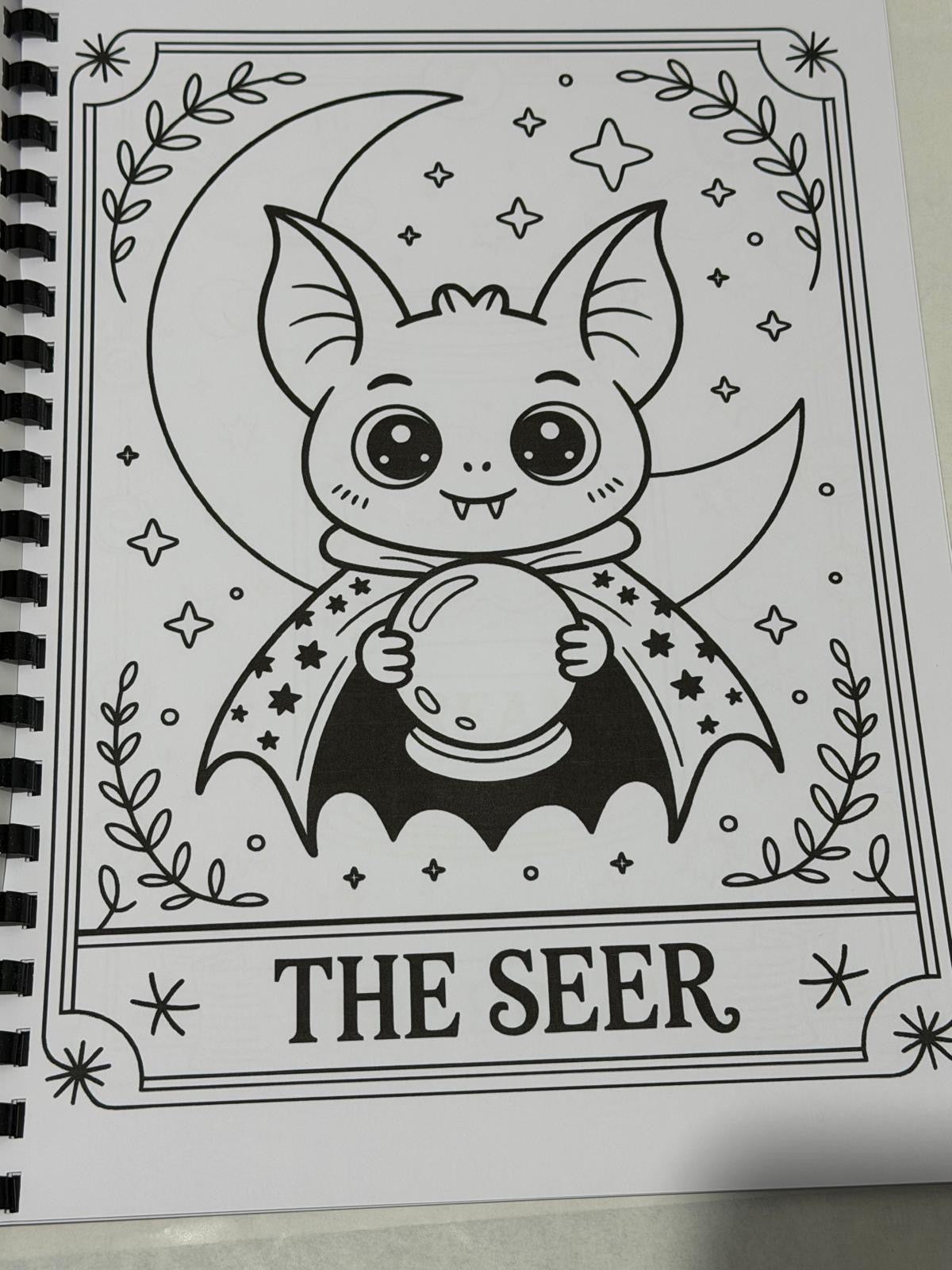 Spooky Cutie Tarot Card Colouring Book – A4 Adult Colouring Book