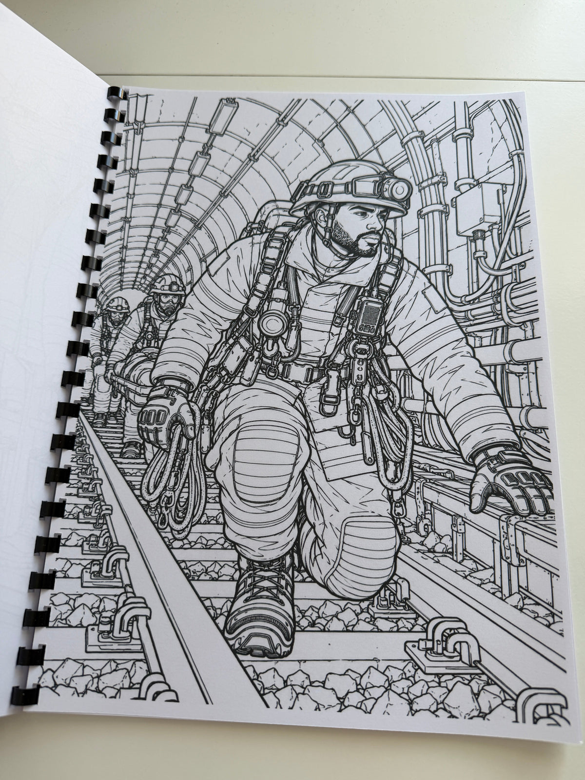 Firefighters colouring book image 10