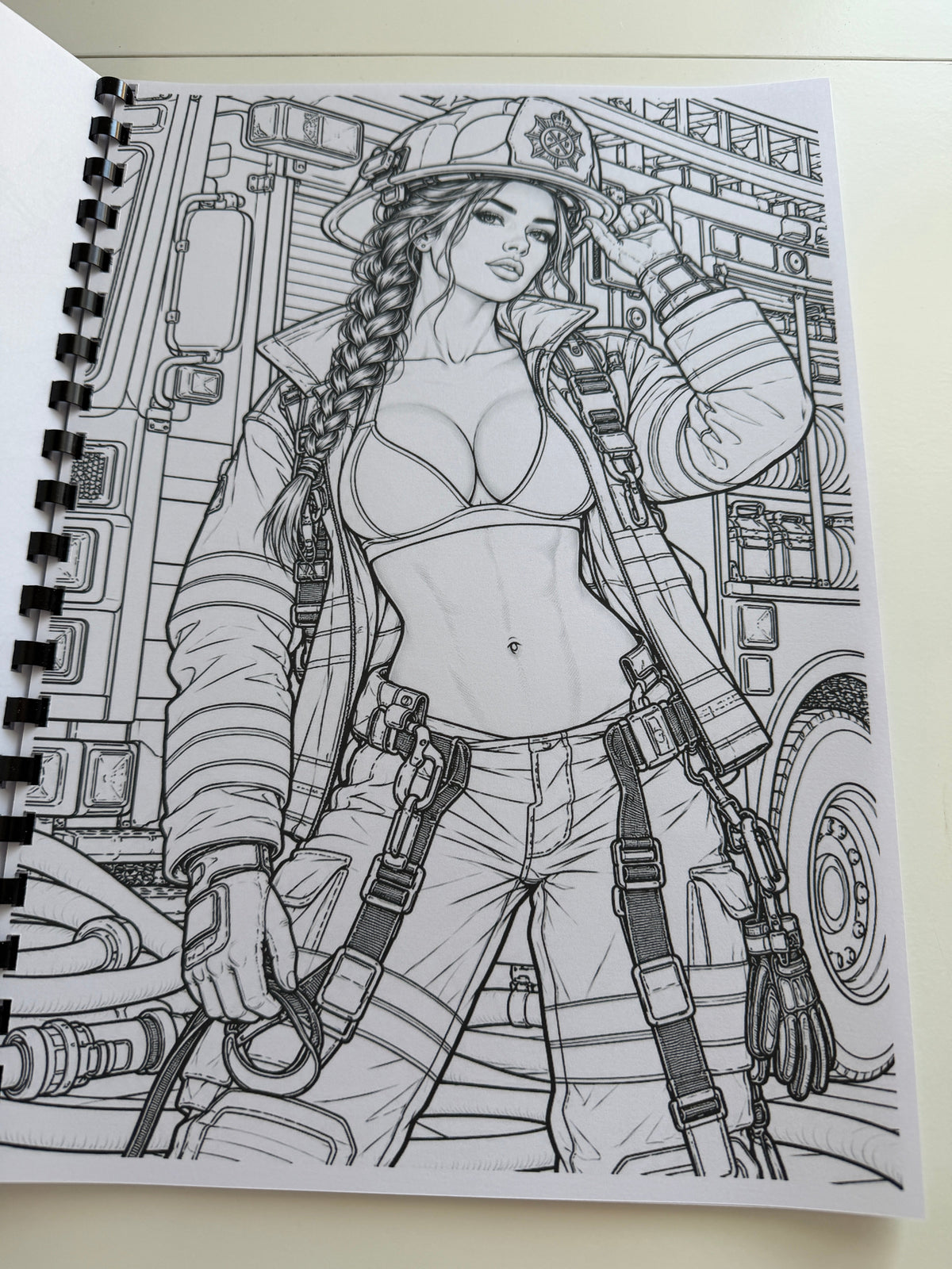 Firefighters colouring book image 11