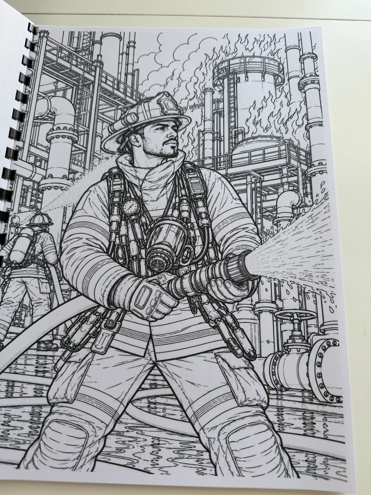 Firefighters colouring book image 12