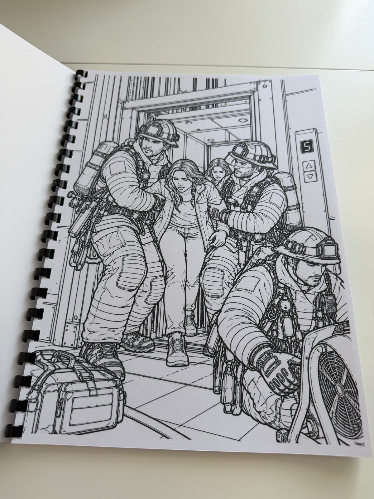 Firefighters colouring book image 3