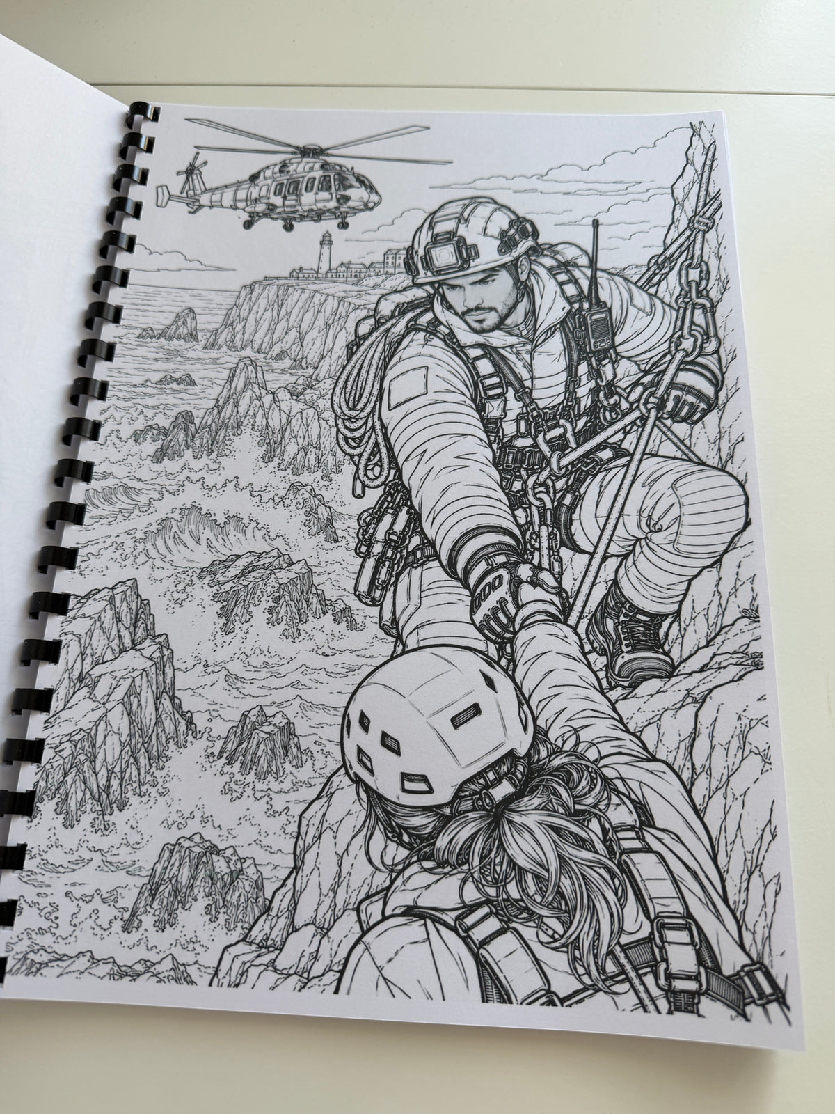 Firefighters colouring book image 6