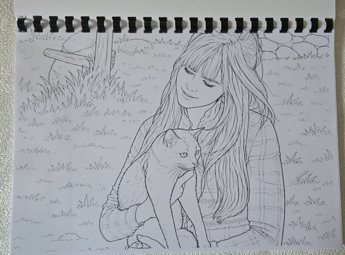 Practical Magic inspired colouring book interior page
