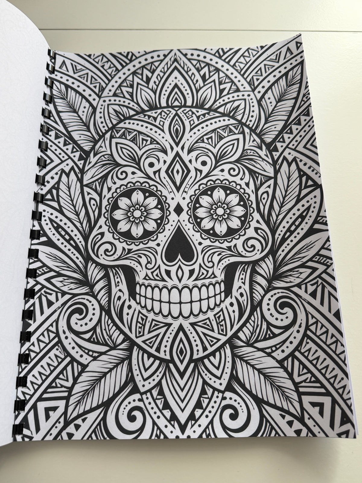 Sugar Skulls adult colouring book sample page