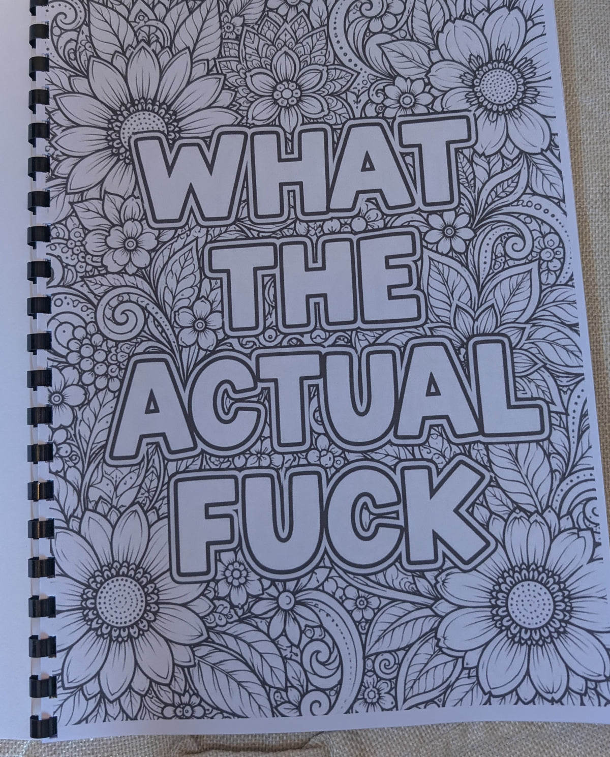Swear Words colouring book interior page