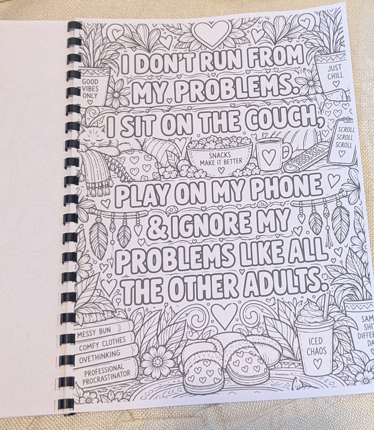 Swear Words colouring book interior page