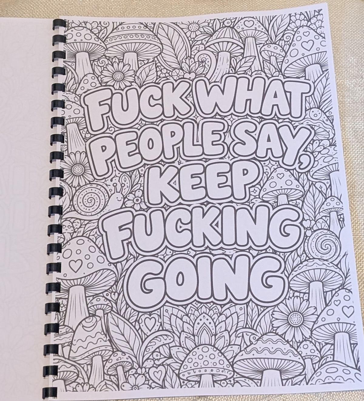 Swear Words colouring book interior page