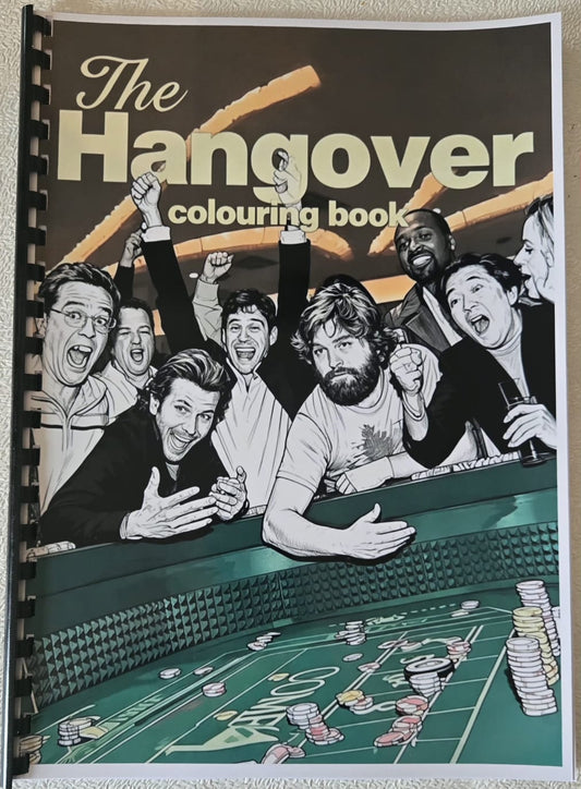 The Hangover inspired A4 spiral bound colouring book cover