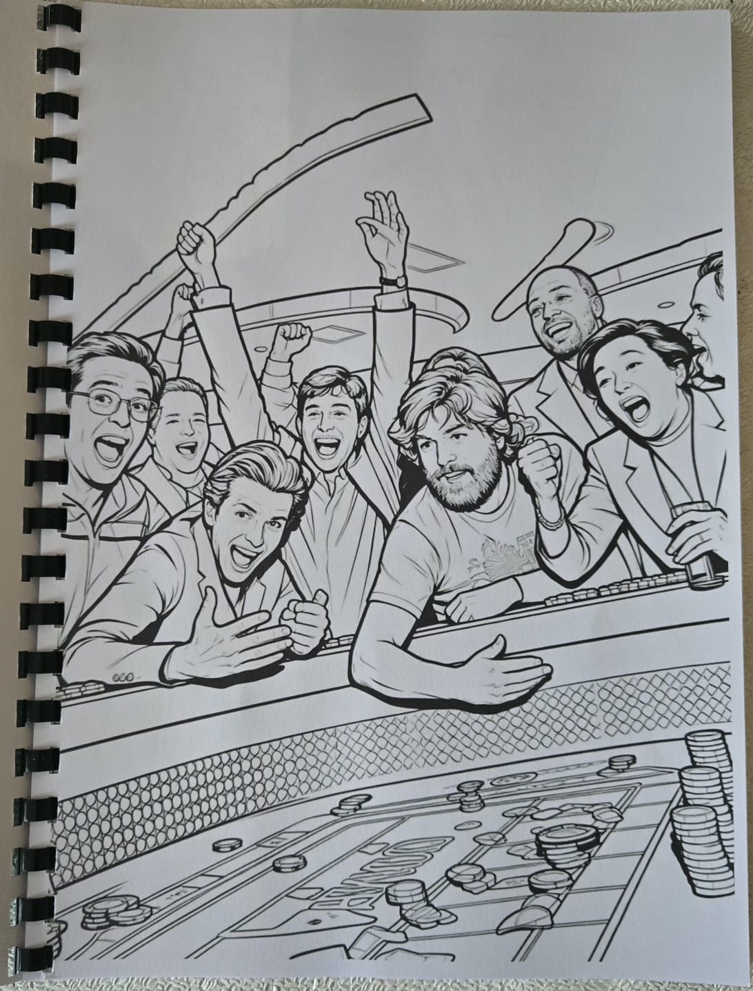 The Hangover inspired colouring book interior page