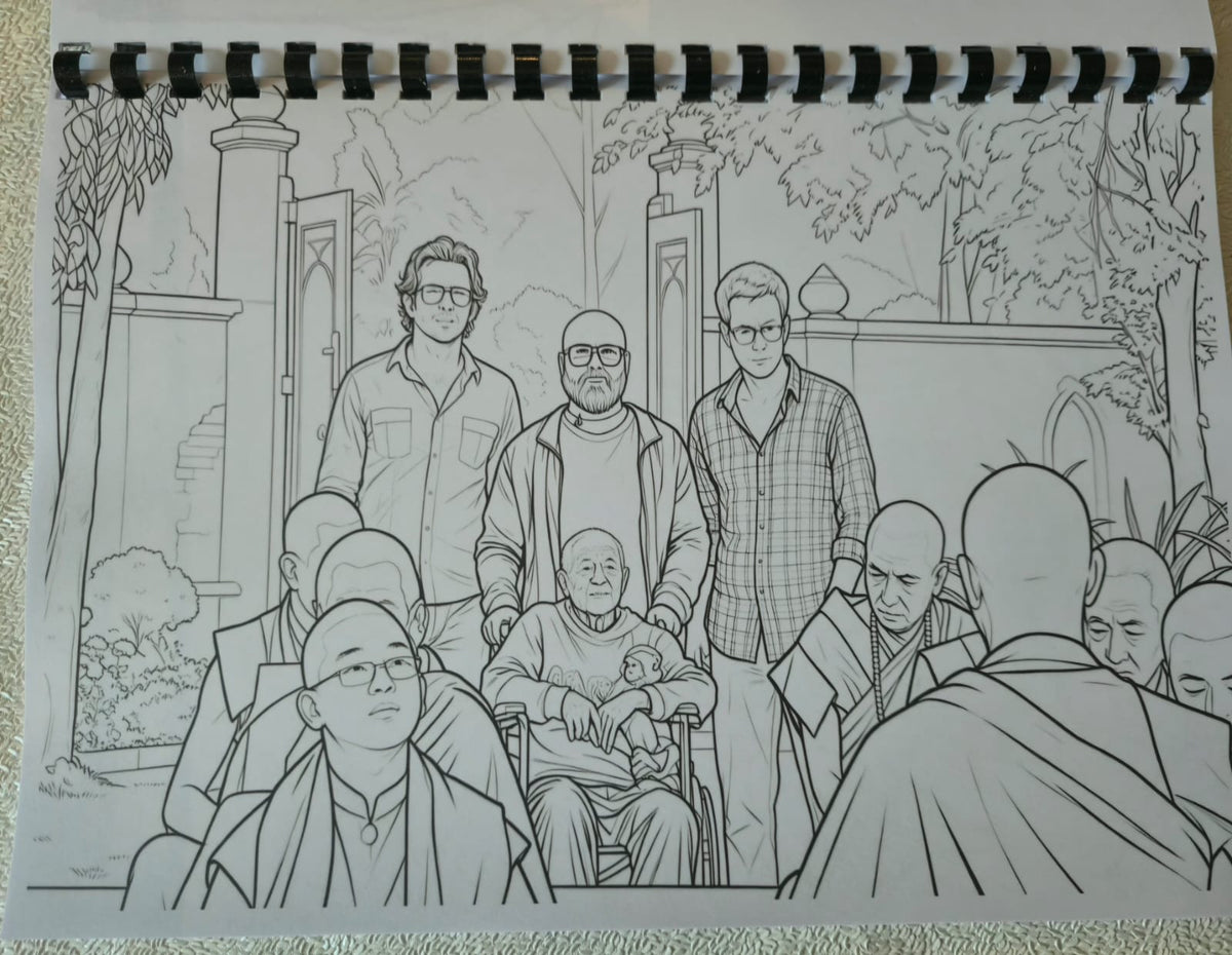 The Hangover inspired colouring book interior page