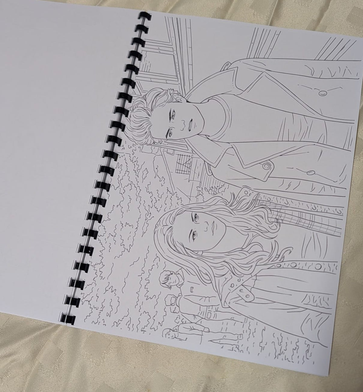 Twilight colouring book interior illustration